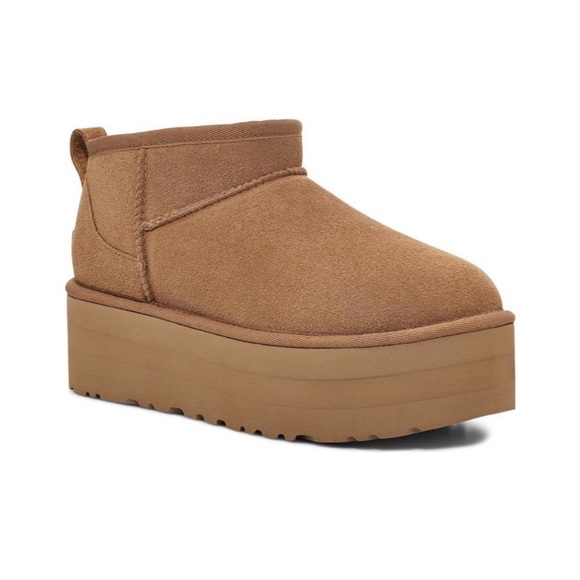NEW UGG Classic Ultra Mini Platform Chestnut - Picture 4 of 5